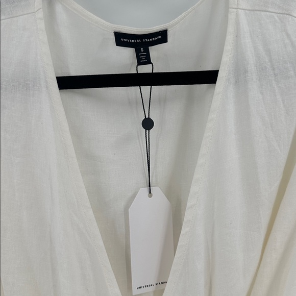 Universal Standard Tracy Linen Blend Wrap Dress White Small 14-16 NWT - Picture 4 of 7